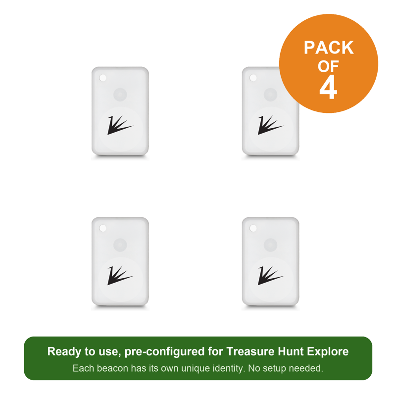 Pack of four Treasure Hunt Explore Bluetooth beacons